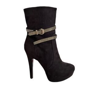 Italina  tall‎ faux suede boots. 5” heel 1” platform SSN 6617 size 9 side zip